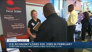Employers unexpectedly cut roughly 92,000 jobs in February, report says