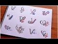 E8. how to make different types of V letter tattoo designs