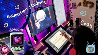 📚 Study + Homework Vlog🥕 Animation Student 🌱 the STRUGGLES of Storyboarding 😫