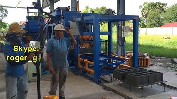 QT4-15 hydraulic system automatic concrete paving brick production plant, hollow block machine