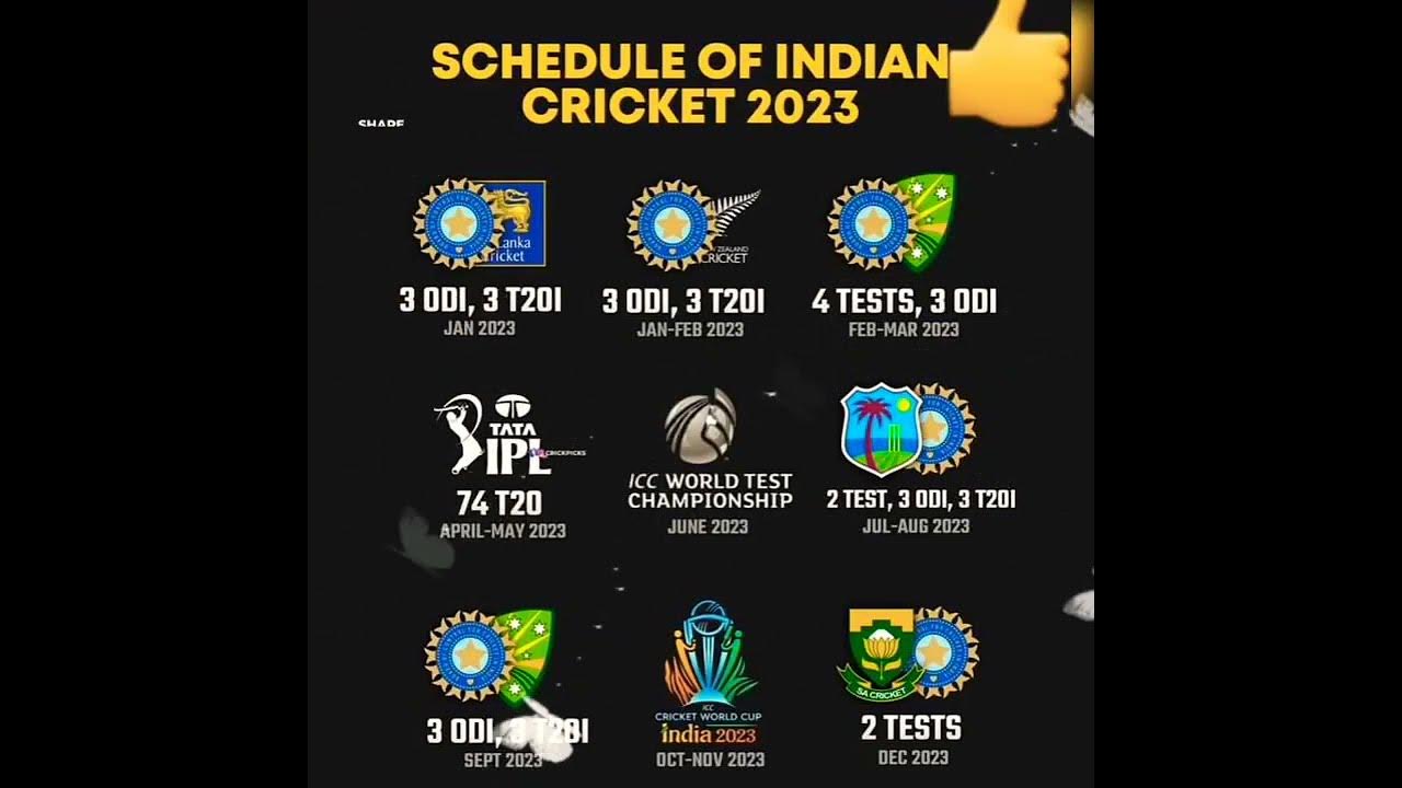 Indian Cricket Team Schedule for T20 ODI Tests 2023 bcci shorts 
