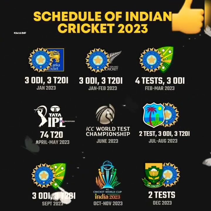 Indian Cricket Team Schedule for T20 ODI Tests 2023 bcci shorts indiancricket cricketnews
