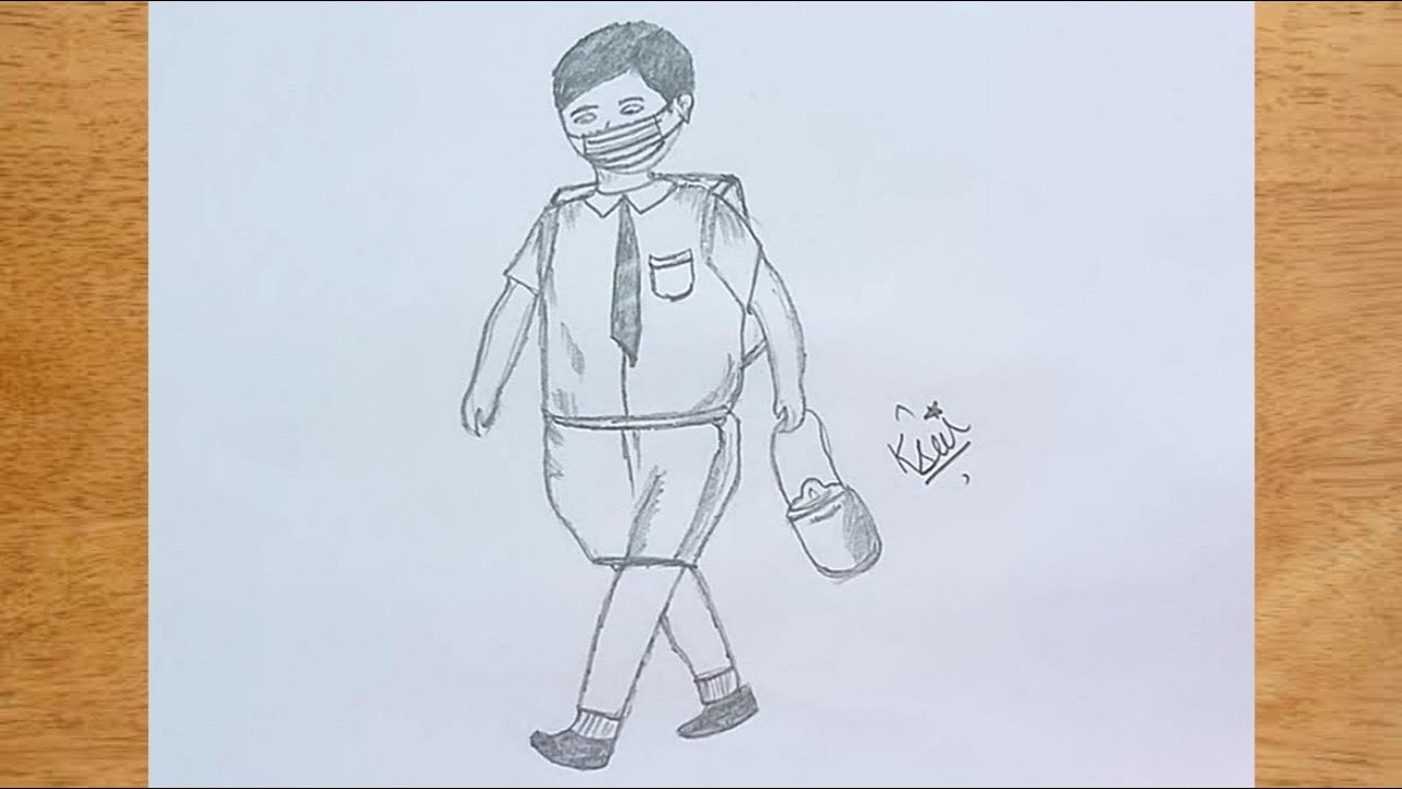 How to Draw School Boy - Really Easy Drawing Tutorial
