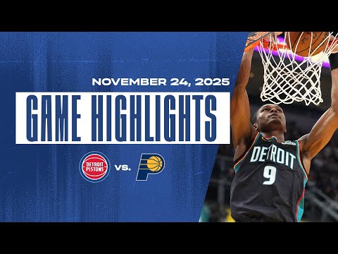 Pistons Win 13th Straight! 🔥 Game Highlights vs Pacers | 11.24.25