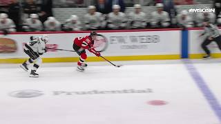 Arseny Gritsyuk scores a goal against the Los Angeles Kings