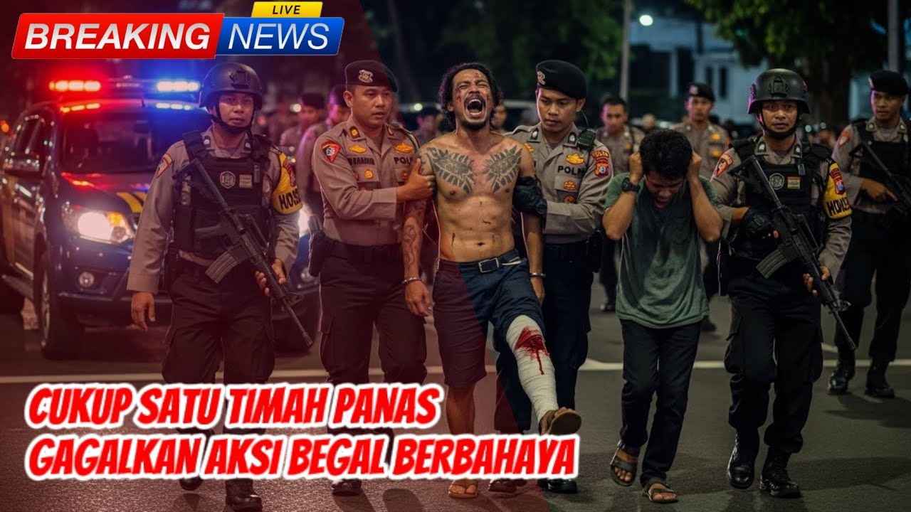 PATROLI MALAM MENCEKAM, BEGAL GANGSTER DILUMPUHKAN POLISI DENGAN SATU TIMAH PANAS‼️