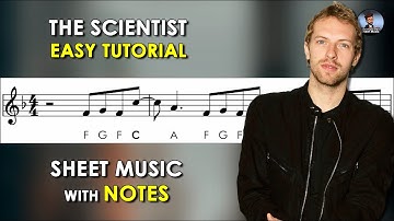 The Scientist | Sheet Music with Easy Notes for Recorder, Violin + Backing Track | Coldplay