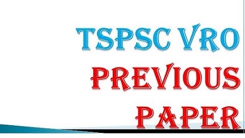 TSPSC VRO Previous Questions and Answers# VRO# TSPSE#previous questions