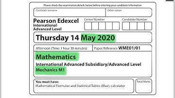 Mechanics M1 May/Oct 2020 - Edexcel A level Mathematics - MISS NERD