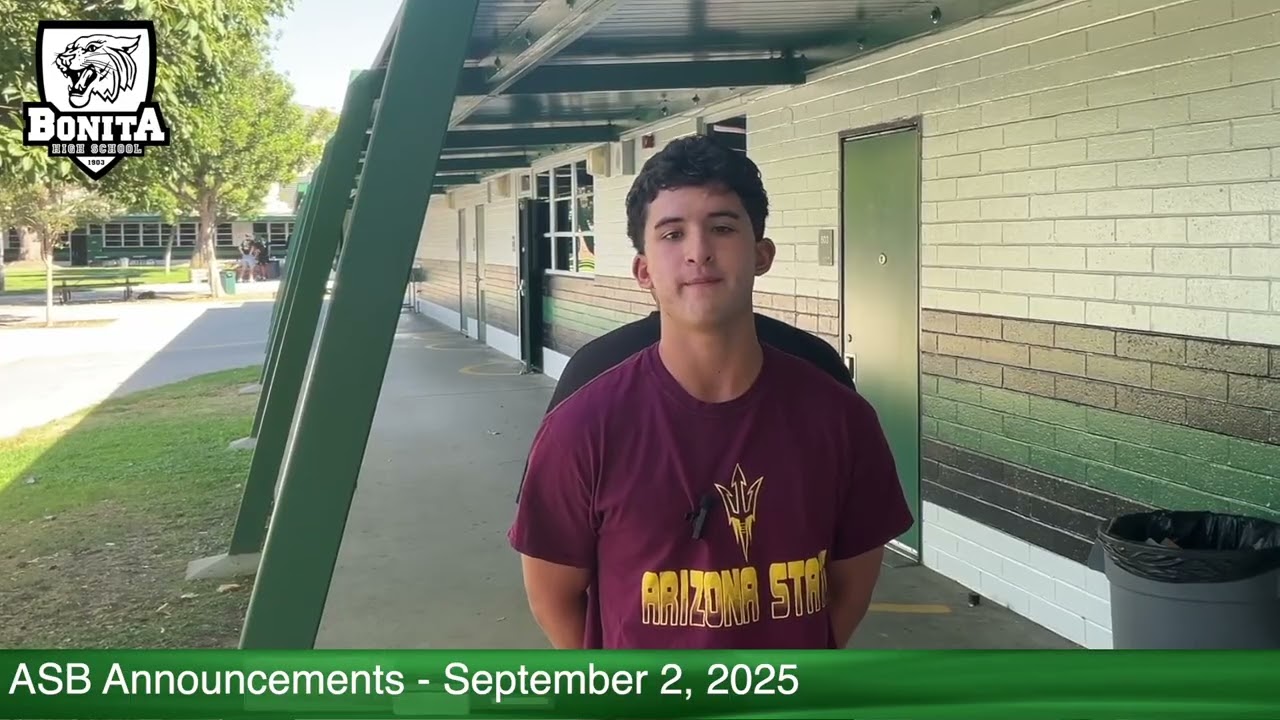 Bonita High School - Announcements - September 2, 2025
