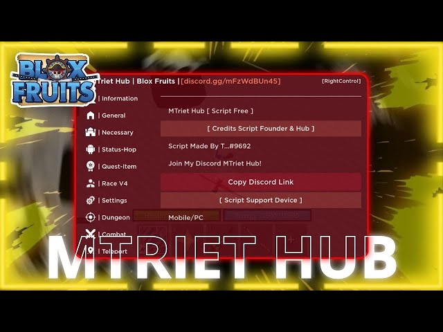 MTriet Hub Blox Fruits Mobile Script Download 100% Free