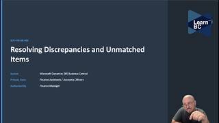 Resolving Discrepancies in Business Central Bank Reconciliation with LearnBC | SOP-FIN-BR-008
