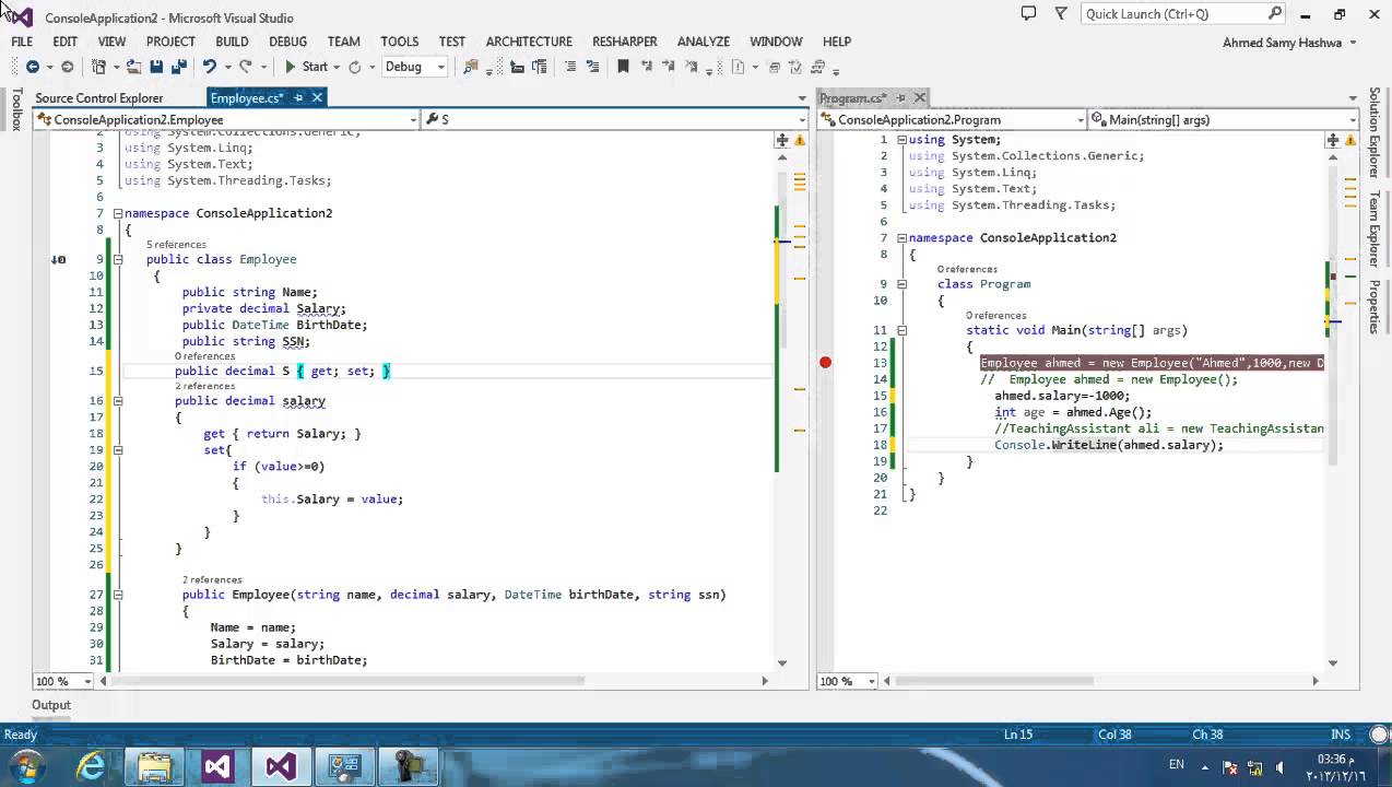 C Sharp Object Oriented Programming and others ( TFS , ref) - YouTube