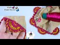 Sleeves border hand embroidery crochet designs  turkish crochet lace pattern  new qureshia lace