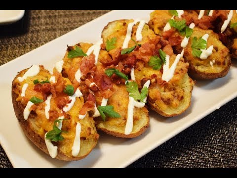 Video: Stuffed Potatoes Baked In Halves