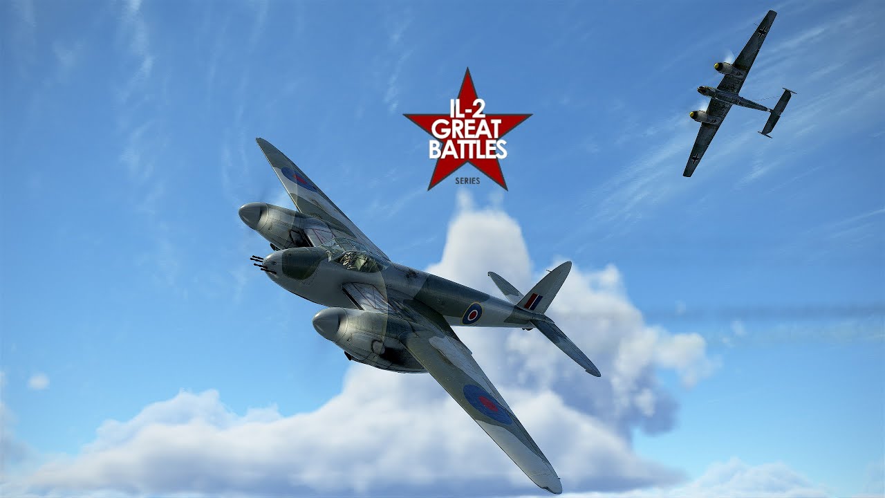 DeHavilland Mosquito vs Messerschmitt BF110 G2 IL2 Sturmovik Great Battles YouTube