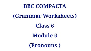 BBC COMPACTA SOLUTIONS  (CLASS 6)- PRONOUNS