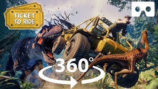 Will you Escape the Dinosaurs in VR?? 360° Jurassic Park Jeep Ride (ARK PARK) screenshot 2