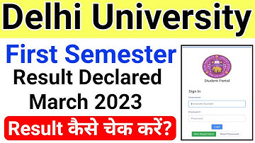 Delhi University First Semester Result Declared March 2023 | DU 1st Semester Result Declared 2023