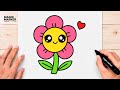 How to Draw a Cute Kawaii Flower ????✨ | Easy Cute Digital Illustration