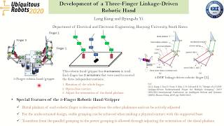 UR 2020 presentation - Development of a Three-Finger Linkage-Driven Robotic Hand