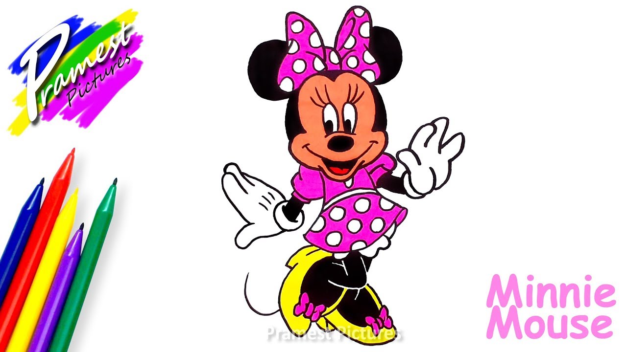 Minnie Mouse Cara Menggambar Dan Mewarnai Gambar Kartun Disney