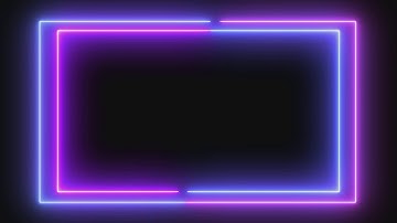Neon Light Rectangle Frame | Glowing Neon Frame | Neon Light Border | Loop Video|