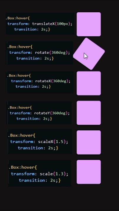 Transition and Transform property in css #css #html #transformation #transitions #programming