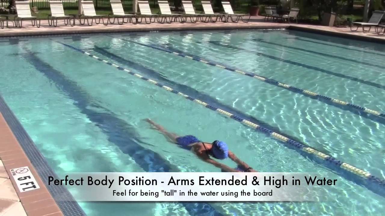 To properly use a kickboard you must press your arm pits down in the water to fully engage your back muscles To properly use a kickboard you must press your arm pits down in the water to fully engage your back muscles