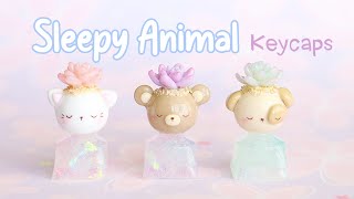 Kawaii Sleepy Animal Keycaps │ Polymer Clay &amp; Resin Tutorial