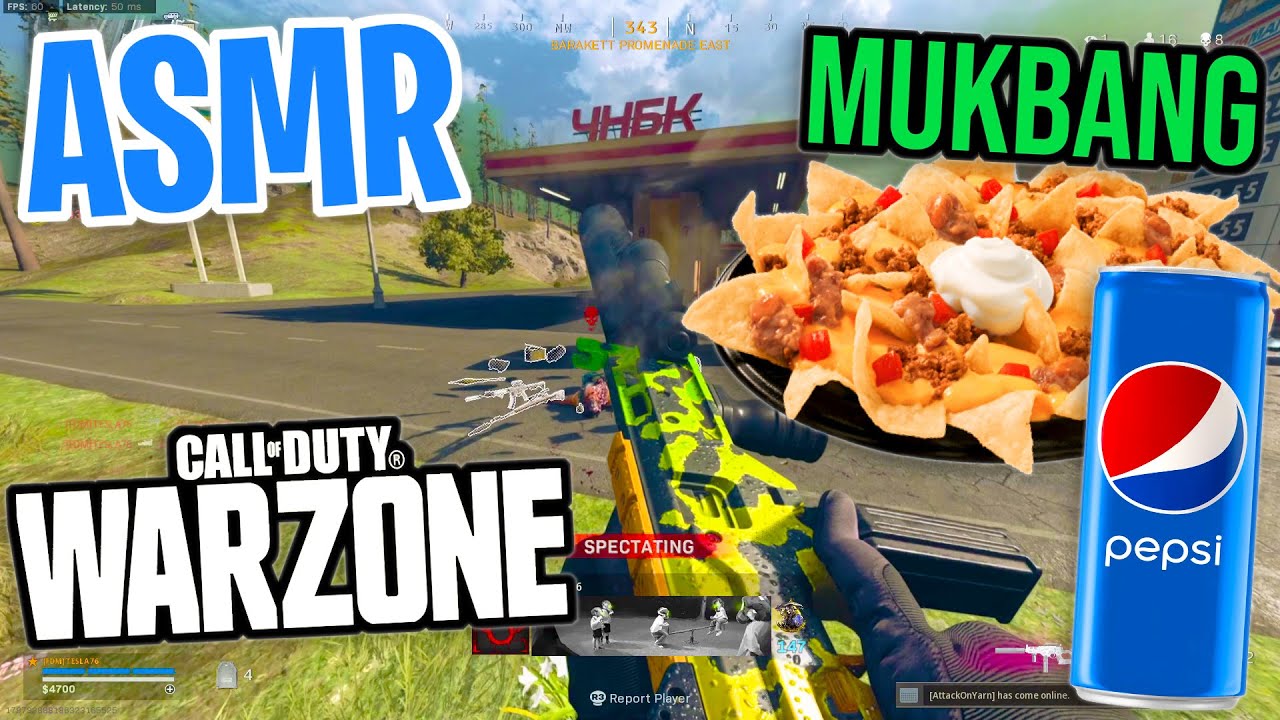 ASMR Gaming 😴 Call of Duty Warzone Cheesy Nachos Pepsi Mukbang Relaxing Eating 🎮🎧 Mouth Sounds 💤