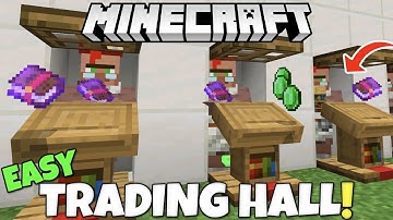 Minecraft: EASY Villager TRADING HALL Tutorial! Simple & Cheap!