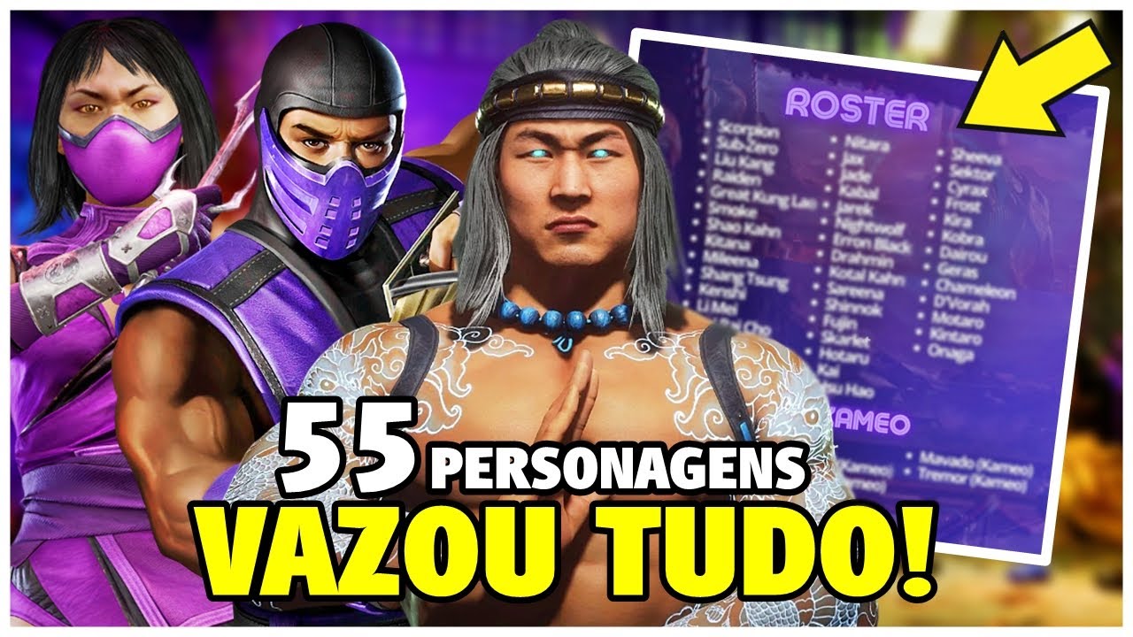 BOMBA! VAZOU NOVA LISTA COM 55 PERSONAGENS EM MORTAL KOMBAT 1 2023