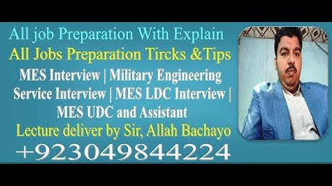 MES Interview | Military Engineering Service Interview | MES LDC Interview | MES UDC and Assistant