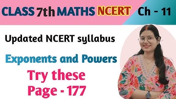 Try these - Page 177 - Maths Class 7 - Chapter 11 - Exponents and Powers - maths new syllabus ncert