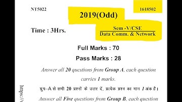 CSE 5th Semester DCN 2019 Previous Year Question Bank || Computer Science Engineering ||data&communi