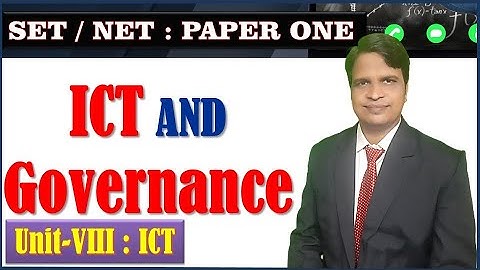 UGC NET | SET PAPER ONE | ICT AND  GOVERNANCE | DR GANESH MUDEGAONKAR