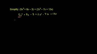 Example 2 Adding polynomials
