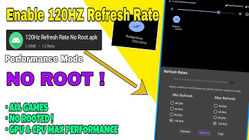 How To Enable 120HZ Refresh Rate Android | Increase Performance CPU & GPU - No Root