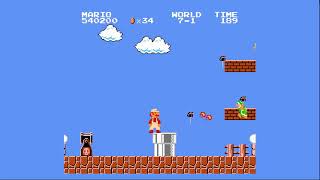 Super Mario Bros. 1 (7-1) NES Secret 1-up