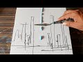 Abstract Cityscape Painting / Demo / Easy For Beginners / Relaxing / Daily Art Therapy / Day #0220