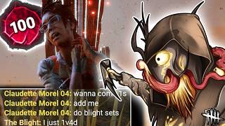 EXTREMELY SALTY SURVIVORS VS P100 BLIGHT | Dead By Daylight