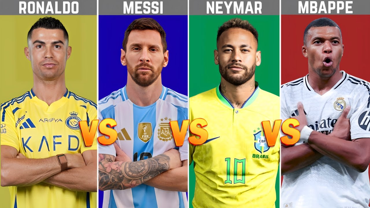 Ronaldo vs Messi vs Neymar vs Mbappé 2025 Who is the BEST Footballer ...