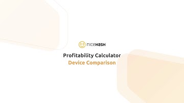 NiceHash Profitability Calculator - Device Comparison