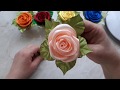 Kanzashi rose in pots / Satin ribbon Rose  / Handmade Decoration/ How to make Kanzashi roses