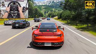 Porsche 911 Carrera S Race Forza Horizon 6 Logitech G923 Steering Wheel 4K