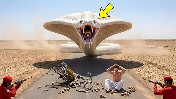 Real-Life Heroes Save Poor Monkey from Deadly White Giant Python Ambush!