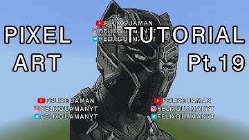 Minecraft Pixel Art Tutorial - Black Panther Part 19