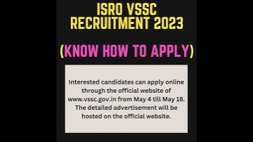 ISRO VSSC Recruitment 2023 | vssc recruitment 2023 | #cgl | #vssc | #isro