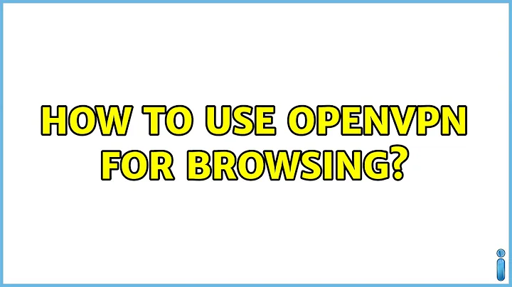 How to use openvpn for browsing? (2 Solutions!!)